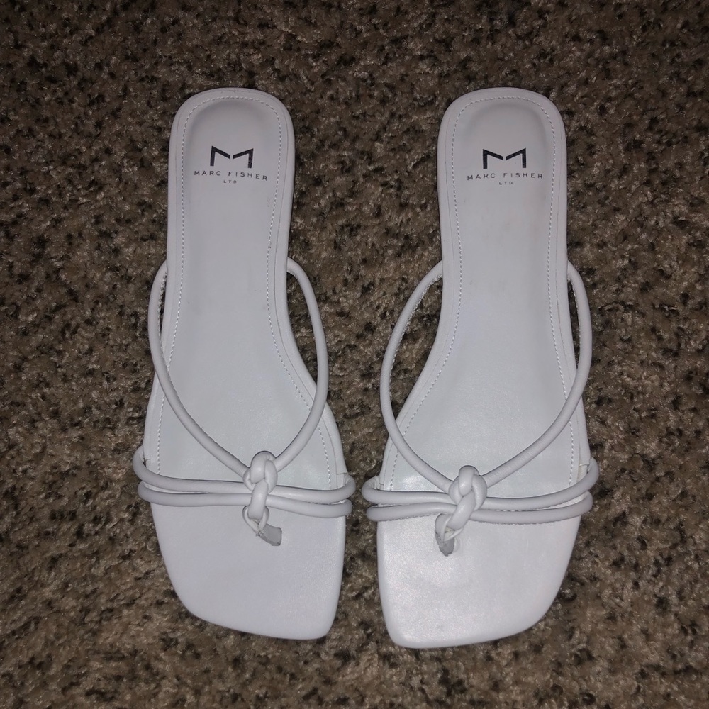 white sandals
